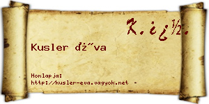 Kusler Éva névjegykártya